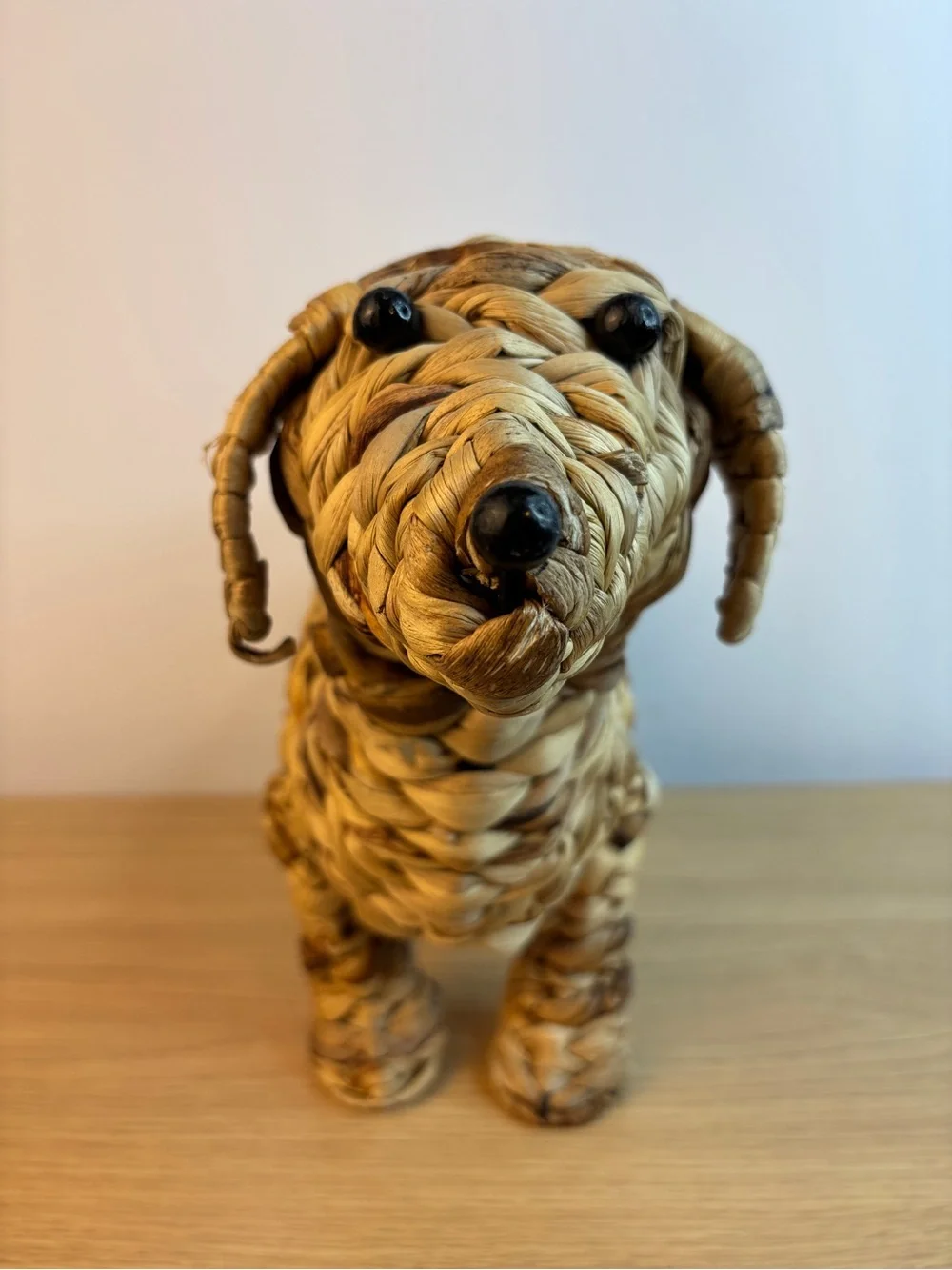 Doxy Dachshund Woven Hyacinth Grass Basket Planter / Storage